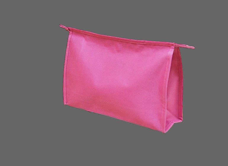 BLS Cosmetic Bag. Solid Hot Pink Color. All Lined.Zipper
